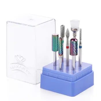 

Makartt Nail Drill Bit Set Tungsten Carbide Diamond Ceramic Nail Drill Bits 7Pcs Remove Gel Polish Poly Nail Gel Drill Bit