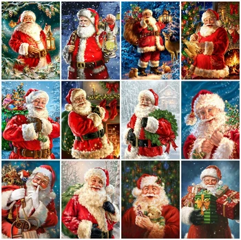 

Huacan 5D DIY Diamond Painting Christmas Decorations For Home Full Square Diamond Embroidery Santa Claus Mosaic Art