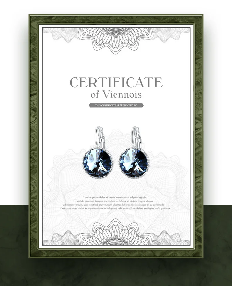 Viennois 925 серебряные серьги белые синие круглые серьги для женщин циркониевые серьги ювелирные изделия