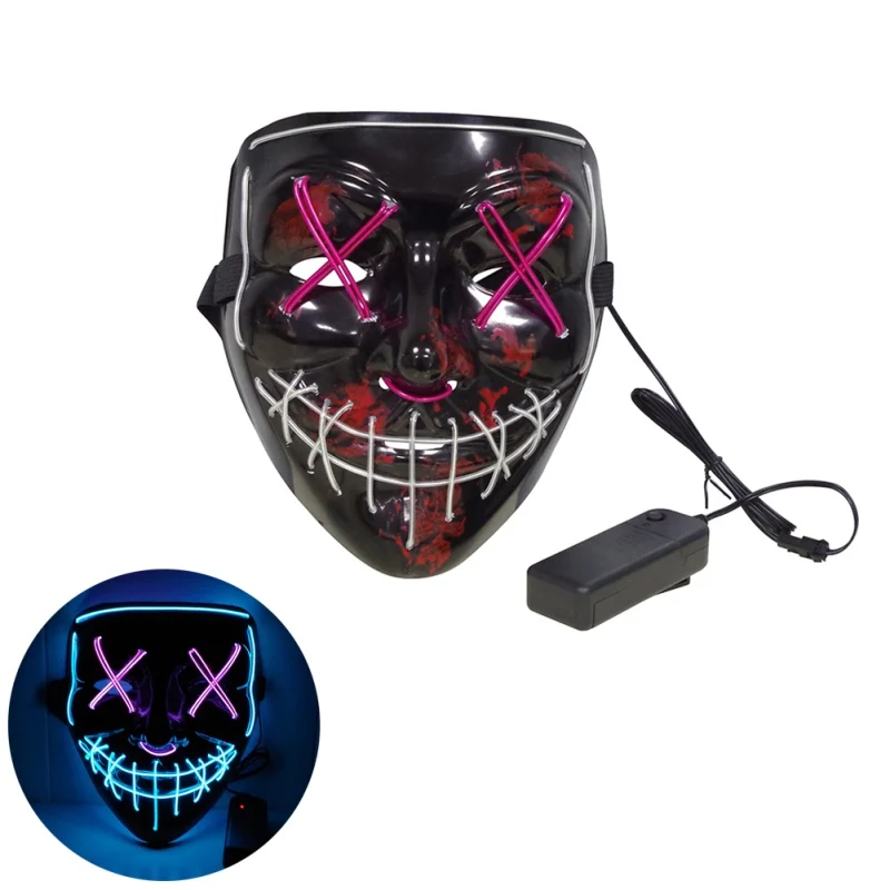 Маска для Хэллоуина EL Вечерние Маски страшные маски неоновые Parti Маска карнавальная страшная маска светящаяся маска череп Mascarillas Maski
