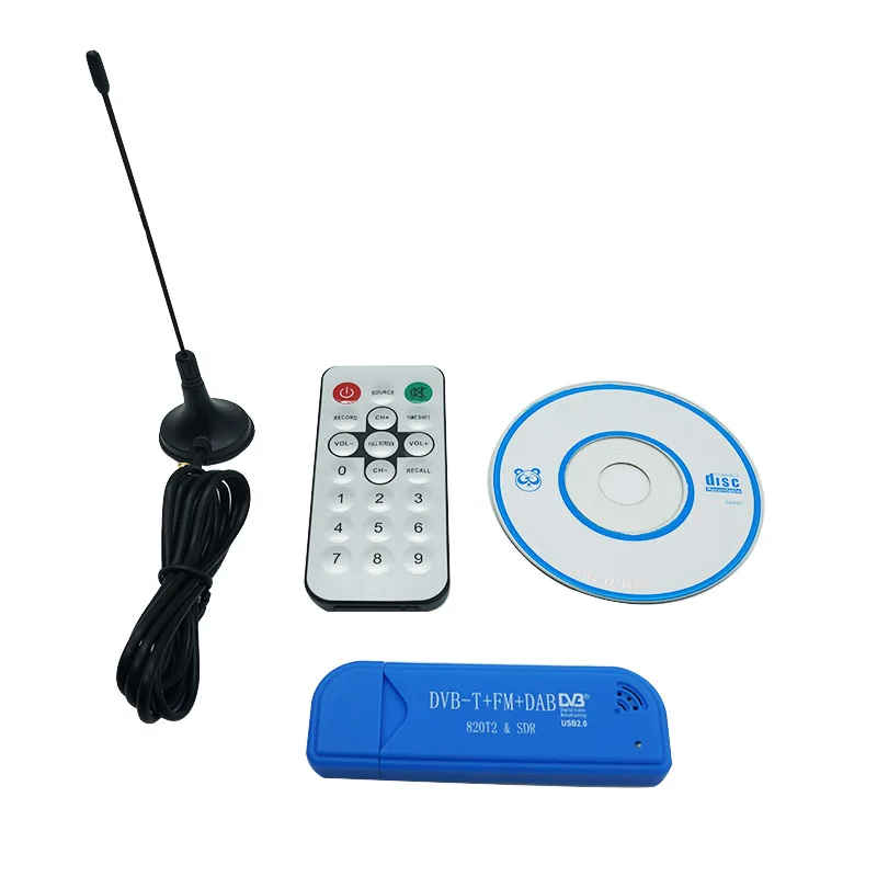 ТВ тюнер USB2.0 синяя палка DAB FM DVB T RTL2832U R820T SDR RTL ключ цифровой приемник ИК пульт с