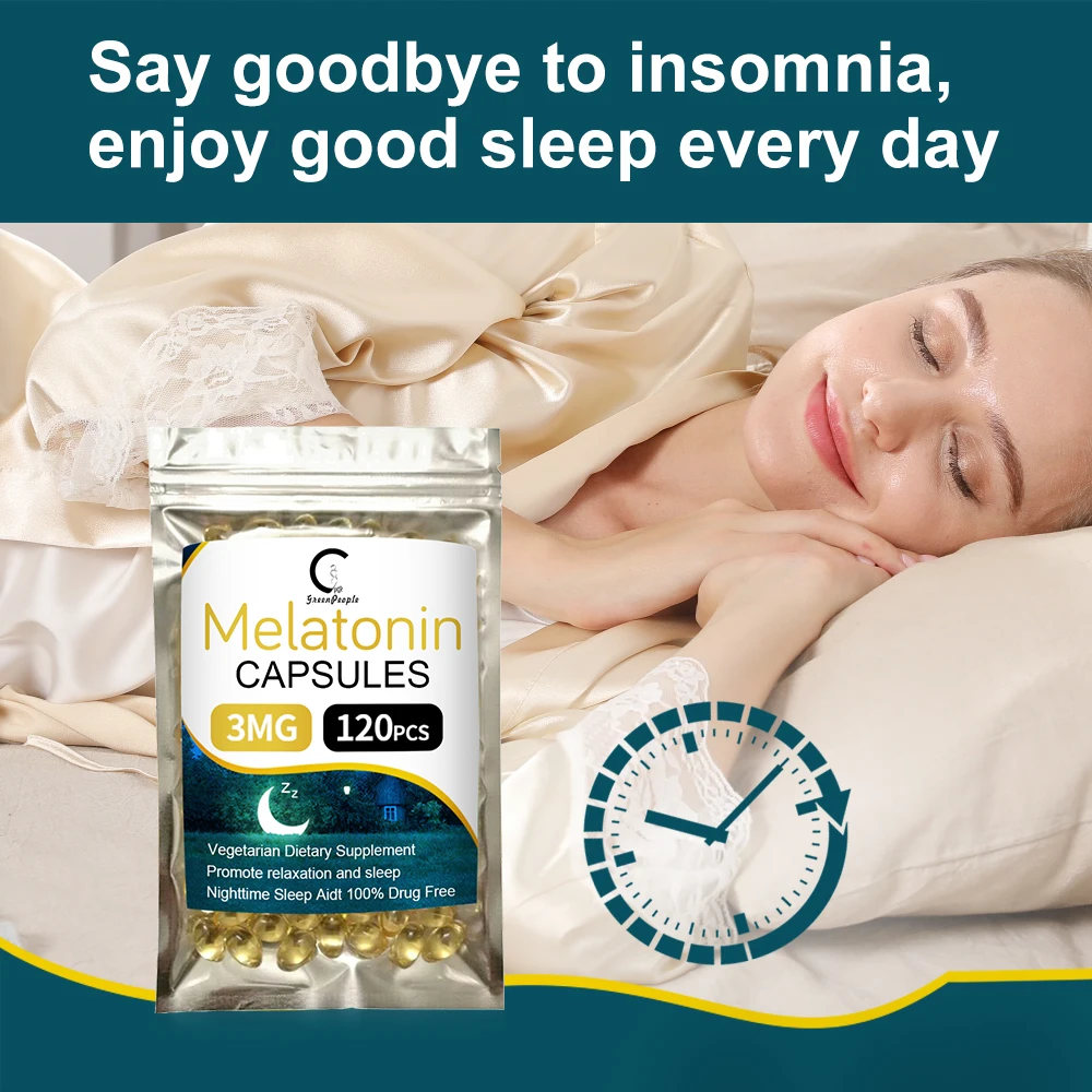 GPGP Greenpeople 3Mg Melatonin Capsules Help Improve Sleep Nighttime Sleep Relieve Stress People With Insomnia Melatonin Product