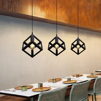 

E27 Vintage Retro Loft Industrial Style Metal Art Restaurant Cafe Chandelier Lamp Hanging Lampshade Ceiling Pendant Cage Decor