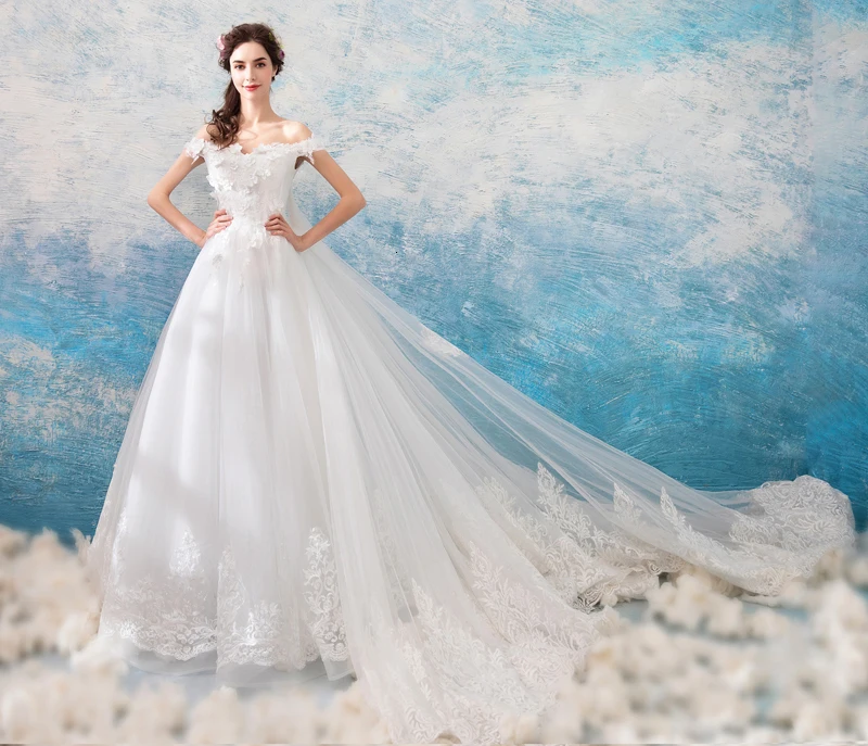 Hot Fashion flower Wedding Dress long gown Grand Yarn Princess Veil elegance and beautiful white | Свадьбы и торжества