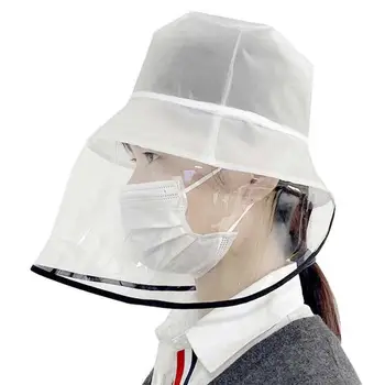 

1PC Protective Face Mask Anti-saliva Dust-proof With Hat Safety Transparent Protective Mask Plastic Anti-fog Saliva Face Shields