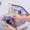 trousse maquillage cosmétiques holographique coloré pour femmes
