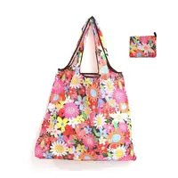 Reusable thick supermarket shopping bag Fashion print Oxford fabric tote large foldable grocery bag 2