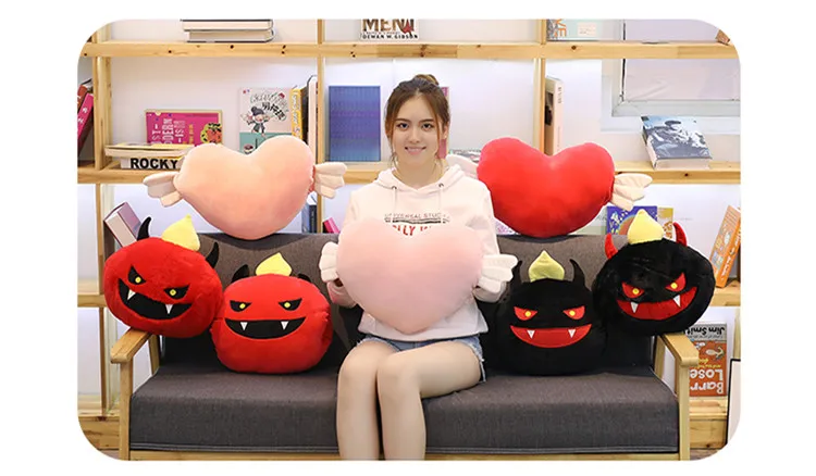 Halloween Gift Love Angel Pillow Devil Plush Toy Warm Handcuffs Sofa Cushion Office Napping Pillow