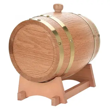 

3L Barrel Vintage Wood Oak Timber Wine Barrel Dispenser for Whiskey Tequila