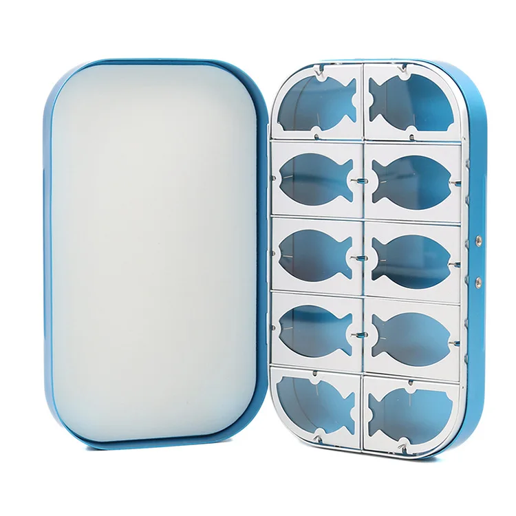 

Free diao he 10 Squares Aluminum Box Medium Fishing Box Fly Bait Box mao gou he Box Classification Box