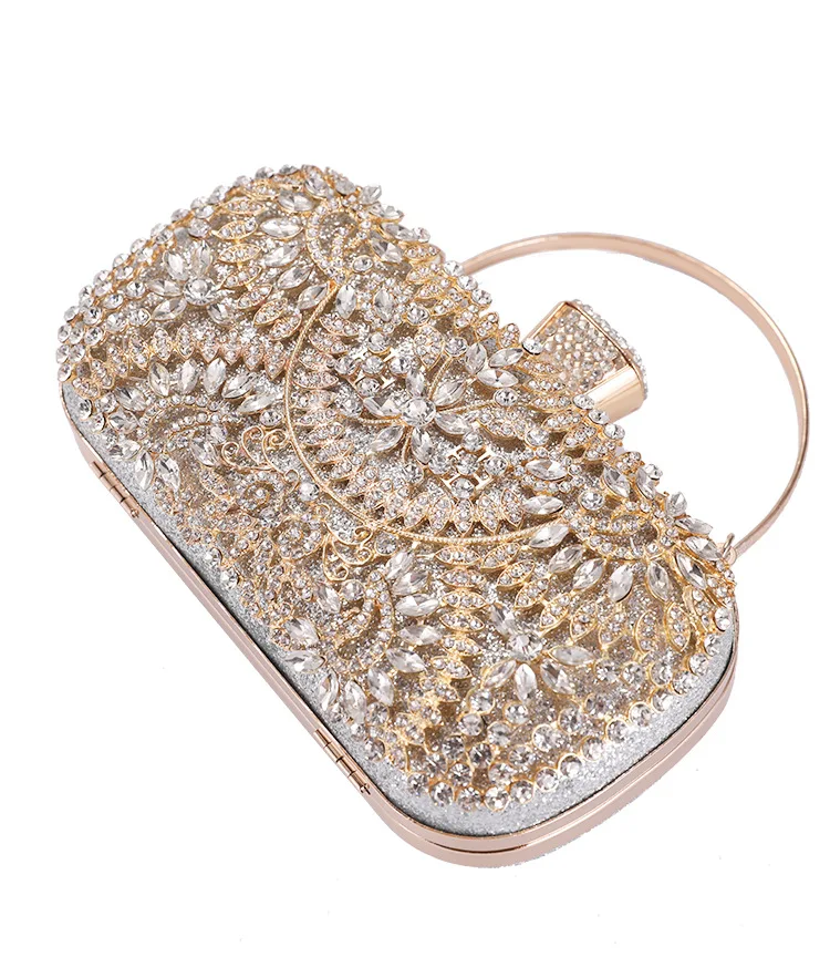 Luxy Moon Metallic Silver Clutch Bags Front View
