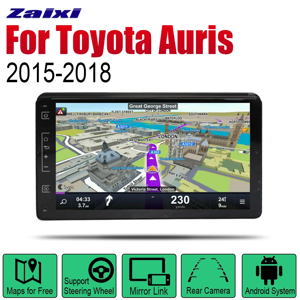 Автомагнитола ZaiXi Android 2 Din для Toyota Auris 2015 ~ 2018 автомобильный мультимедийный плеер