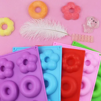 

Ruminate Baking Mould 6 Cavity Flower Type Donuts Silicone Cake Mold Handmade Soap Mold Food Grade-Cycle