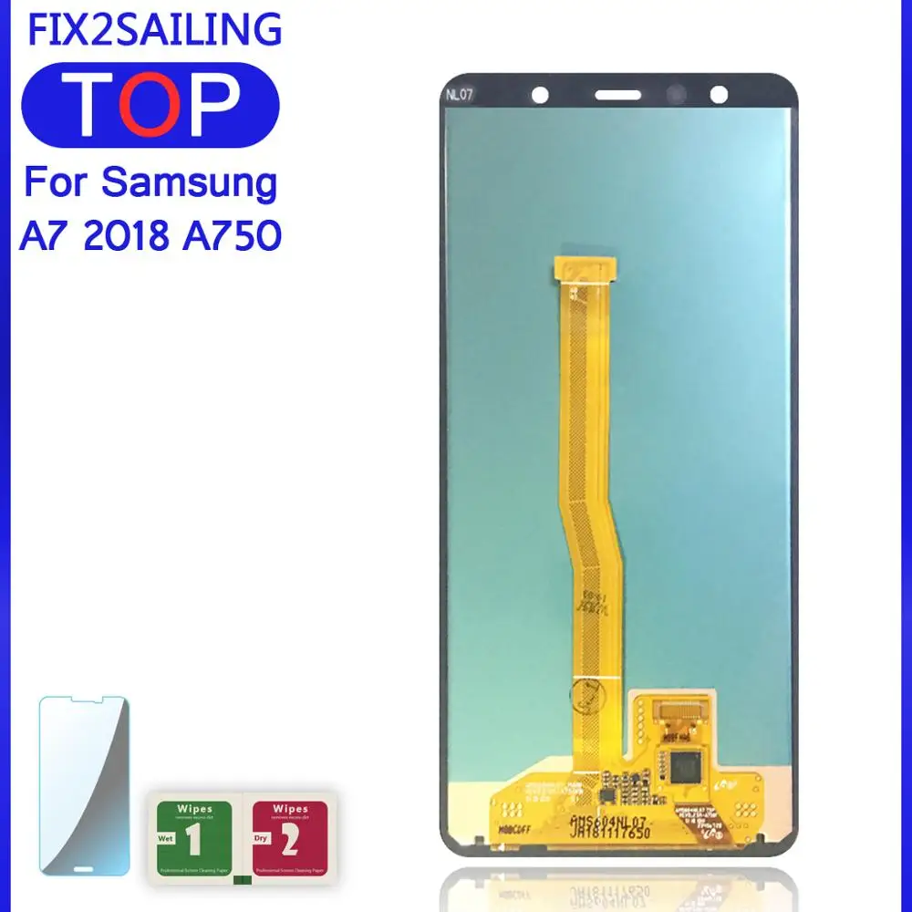 ЖК-дисплей 6 0 дюйма для Samsung Galaxy A7 2018 SM-A750F A750F A750 с сенсорным экраном и дигитайзером