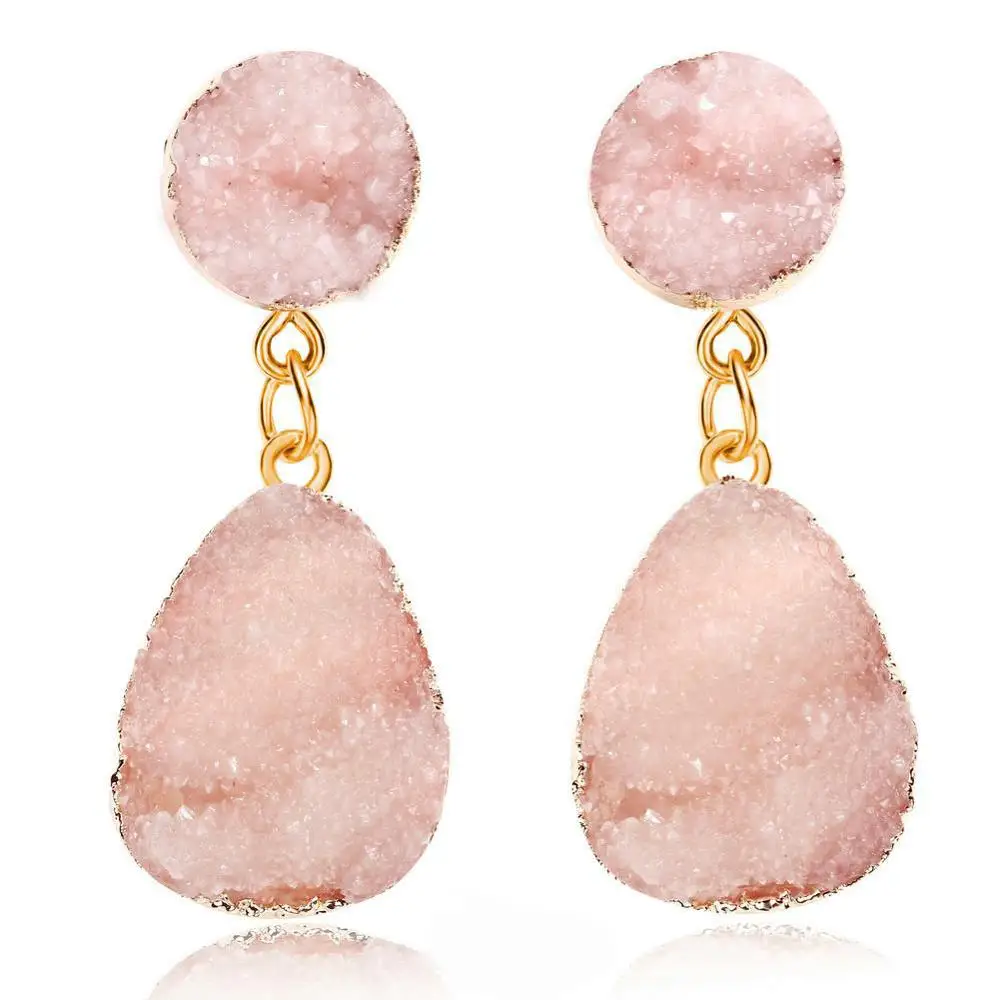 

2019 New Bohemian Natural Stone Drop Earrings for Women Wedding Party Brand Design Trendy Dangle Earrings Gifts Mujer Brinco