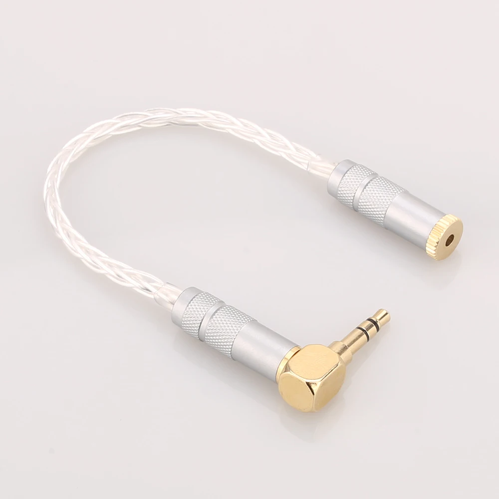 10cm 8Cores Silver Plated 3 5mm Plug to 2 5mm Trrs high quality Female socket Headphone Audio Cable