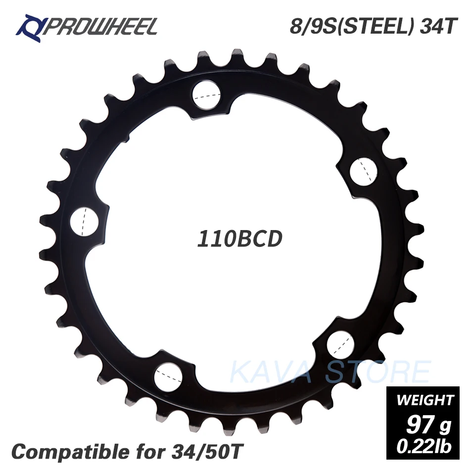 Prowheel-ロードバイクチェーンリング110bcd,130bcd,34/39/50