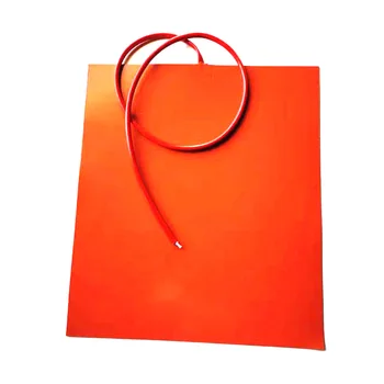 

120v 450w 250*300*1.5mm silicone heater for machine K type sensor 1000mm fiberglass lead wire come out from 250mm side