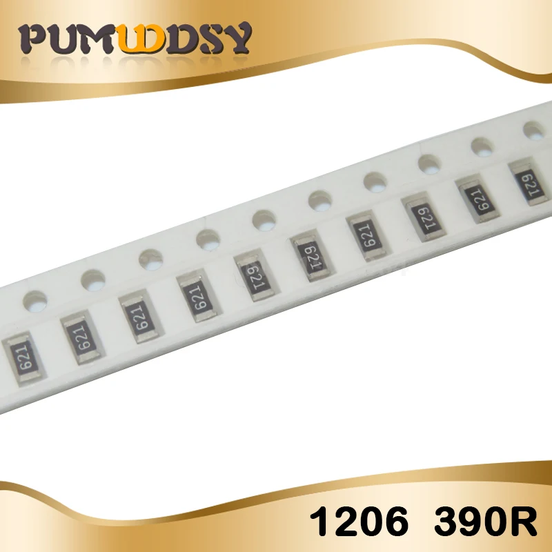 100 шт. 1206 SMD резистор 390 Ом резистор проволочного чипа 0,25 W 1/4W 390R 391