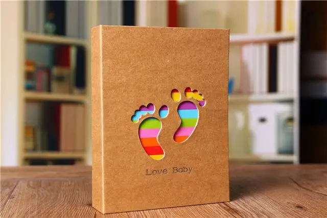 Footprint 100 карман 5 дюймов изображение держатель хранения ювелирных изделий, для детей Детские сувенир Скрап картина коробка фотоальбом - Color: Footprint
