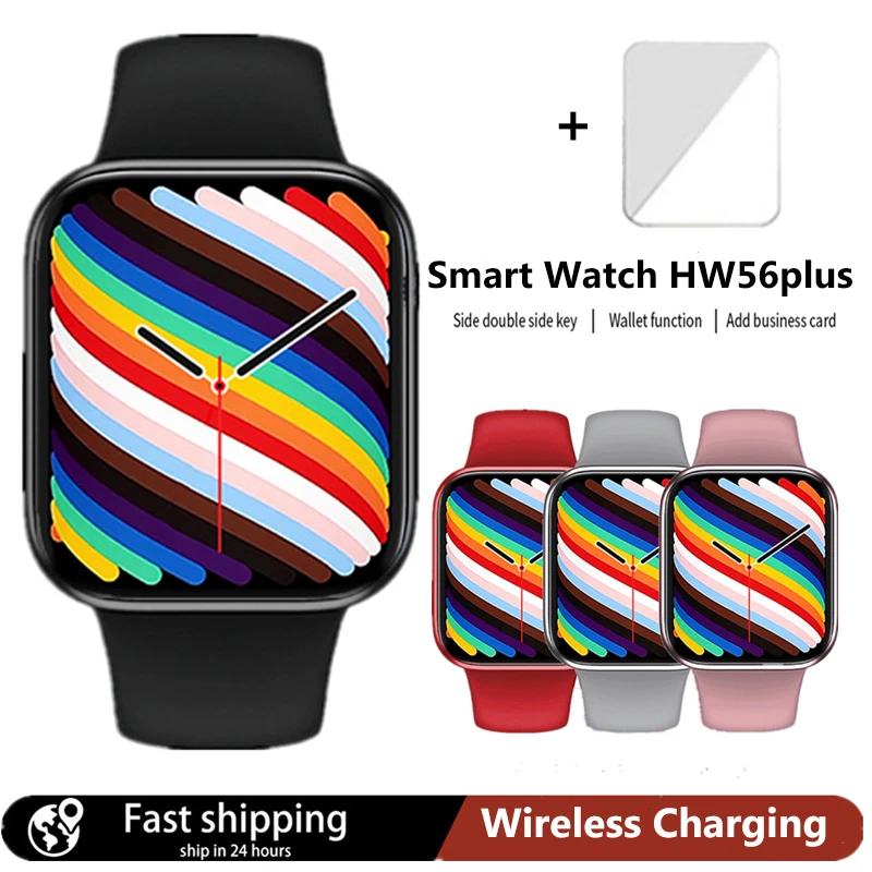 Smart Watch HW56 plus Wireless Charging Heart Rate Monitor Make Call Women Men Smartwatch Running Band pk iwo 13 W46 HW22 HW57