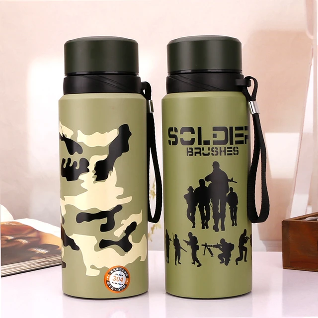 Stainless Steel Insulated Thermos Bottle 750ml Camouflage Thermo Cup Travel  Coffee Mugs Thermal Vaccum Water Bottle Thermal Cup - Vacuum Flasks &  Thermoses - AliExpress