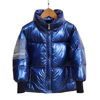 

2019 winter jacket for boys coats 80% down girls jackets children's clothing Space silver bright kids outerwear boy clothes