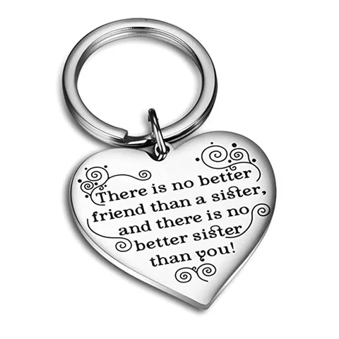 Friend Sister Love Heart Keychain Fashion HandBag Pendant Key Holder Charm Cute Car Key Ring for Women Gifts