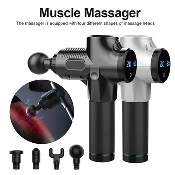 

4 Heads Muscle Massage Gun Deep Tissue Massager Therapy Gun Exercising Muscle Pain Relief Body Shaping Wholesale Health Care Hot