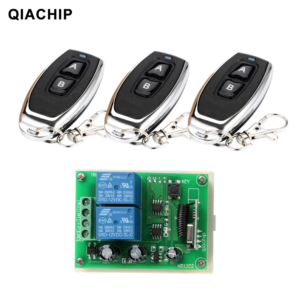 QIACHIP 433 Mhz универсальный Беспроводной удаленного Управление переключатель DC 12 V 2CH
