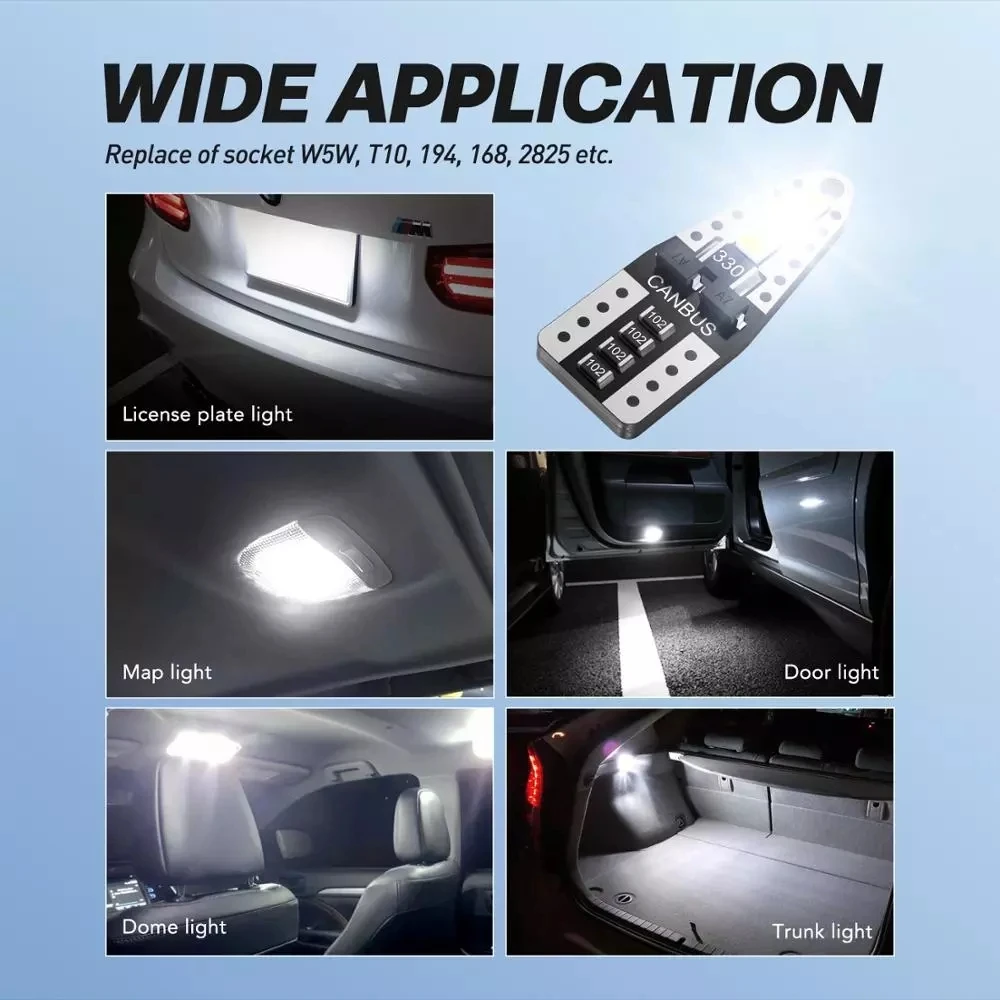 Ampoule LED T10 W5W 194 168, éclairage intérieur de voiture, lampe de  stationnement pour Toyota Camry