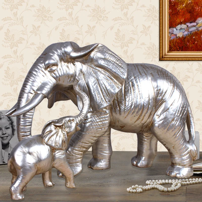CREATIVE RESIN ELEPHANT STATUE HOME DECOR CRAFTS ROOM DECORATION STUDY