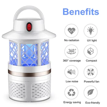 

Mosquito Killer USB Electric Mosquito Killer Lamp Photocatalysis Mute Home LED UV Light Bug Zapper Insect Trap Radiationless 5W