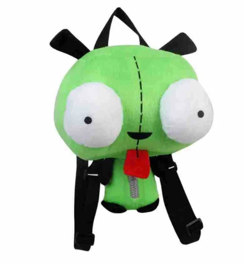 2021 инопланетянин Invader Zim 3D глаза робот мягкий плюшевый рюкзак зеленая сумка 14