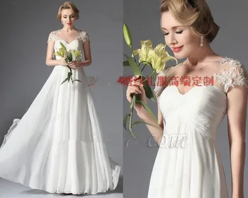 

new sexy short sleeve lace appliques white long weddings vestido de festa party evening elegant Formal Mother of the Bride Dress