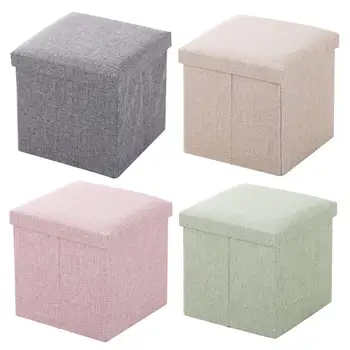 

Simple Cloth Storage Storage Stool Folding Shoe Stool Stool Foot Stool With Cover Storage Box Stool 25cm