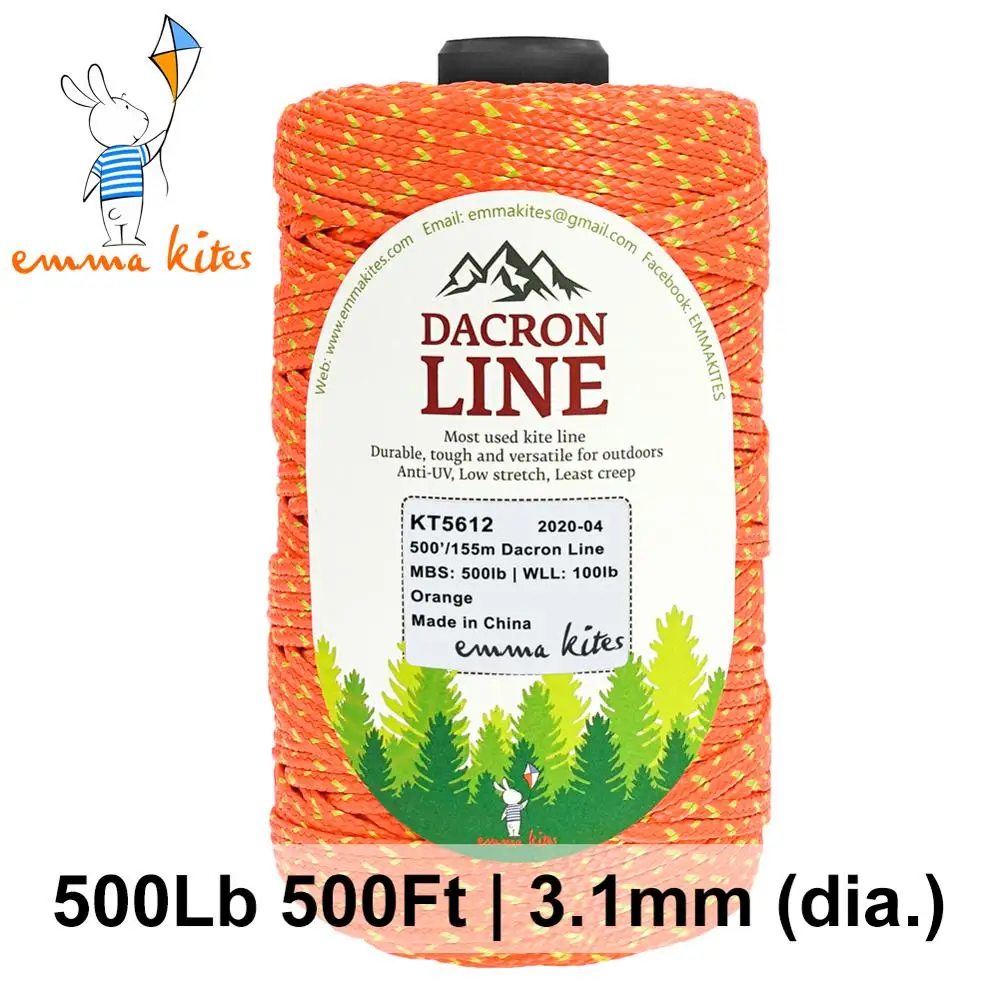500lb 500ft Orange Dacron Kite Line String 500ft Braided Line for
