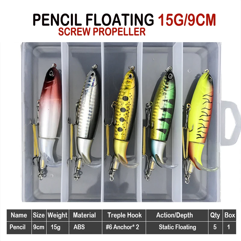 Hot Sale High Quality 5/10pcs Hard Lure Set Crankbait/Popper/Minnow/Pencil/Vibration Kit Lures Fishing Tackle Box Wobblers