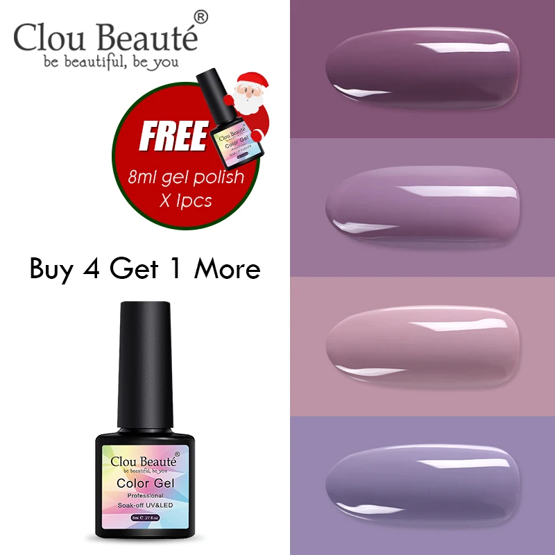 ZH10 Набор гель-лаков для ногтей Clou Beaute, 4 шт., Полупостоянный лак для ногтей Vernis, блестящий гель, долговечный гель для ногтей - Цвет: ZH10