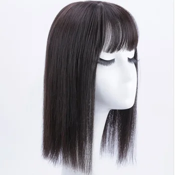 

XG Medium straight synthetic hair with bangs suitable for women with sparse hair increase hair 2 sizes 2 materials 4 colors