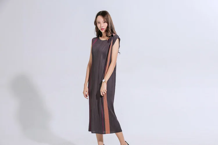Новинка Miyake fold платье с цифровым принтом плиссированные серии свободные тонкие платья