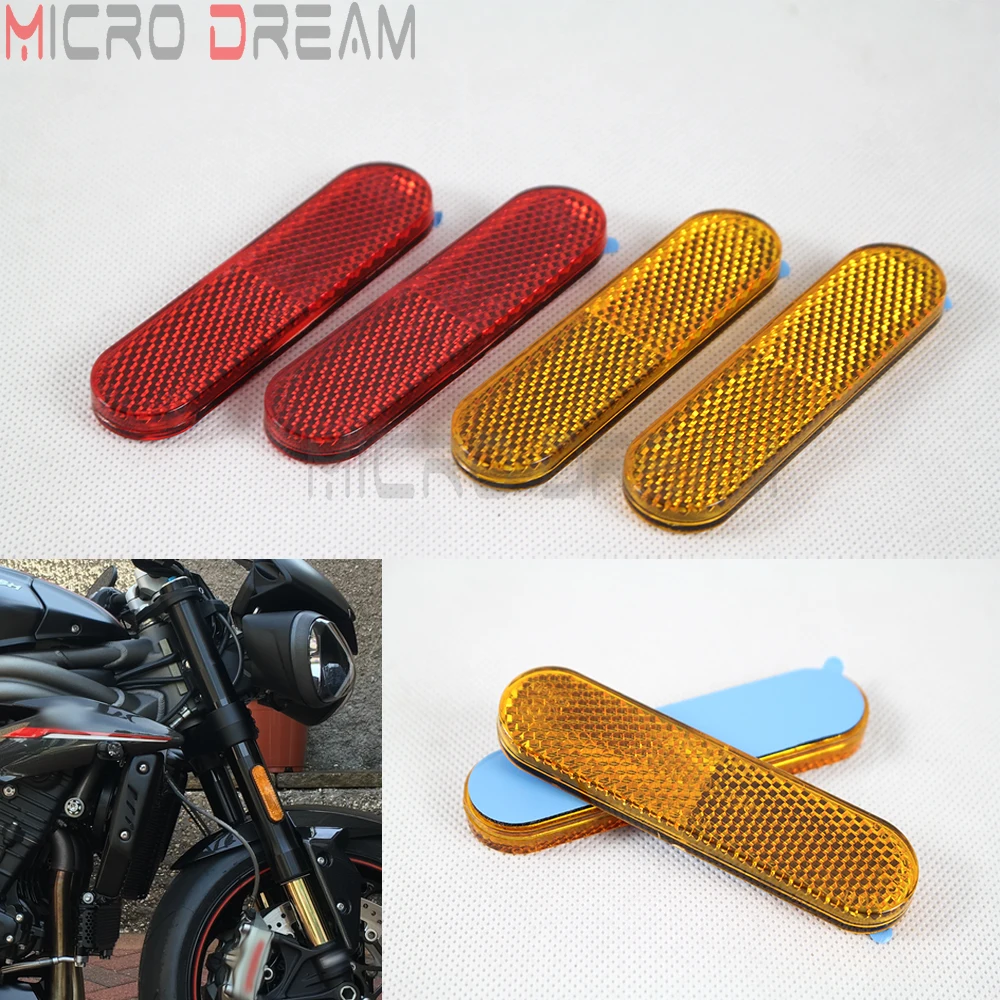2pcs Red Reflectors Plastic Reflectors Motorcycle Fork Reflectors ATV Dirt Bike Truck Sticker
