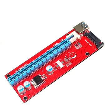 

New Red VER007S PCI Express PCIe Riser Card 1x to 16x PCI-E Riser Extender 60cm USB3.0 Cable 15Pin SATA for BTC Miner Mining Rig