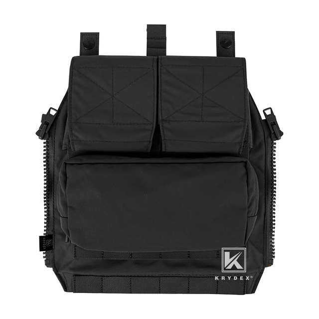 KRYDEX Tactical Pack Zip-on Panel Backpack For CPC NCPC AVS JPC2.0 Vest Multicam Tactical Airsoft Combat Gear Carrier Bag Black