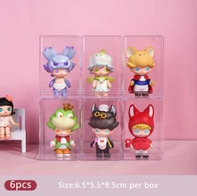 Mode Puppe Blase Matt Spielzeug Ziegel Organizer Einfach Stapelbar Blind Box Lagerung Display Stand Acryl Fall Transparent Staub Proof