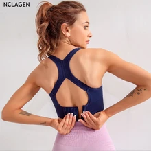 NCLAGEN, женский бюстгальтер для йоги, нейлоновый, устойчивый к поту, сухой, пуш-ап, для тренажерного зала, Crz, сумасшедшие тренировки, бодибилдинг, бег, фитнес, черный, розовый, укороченные топы