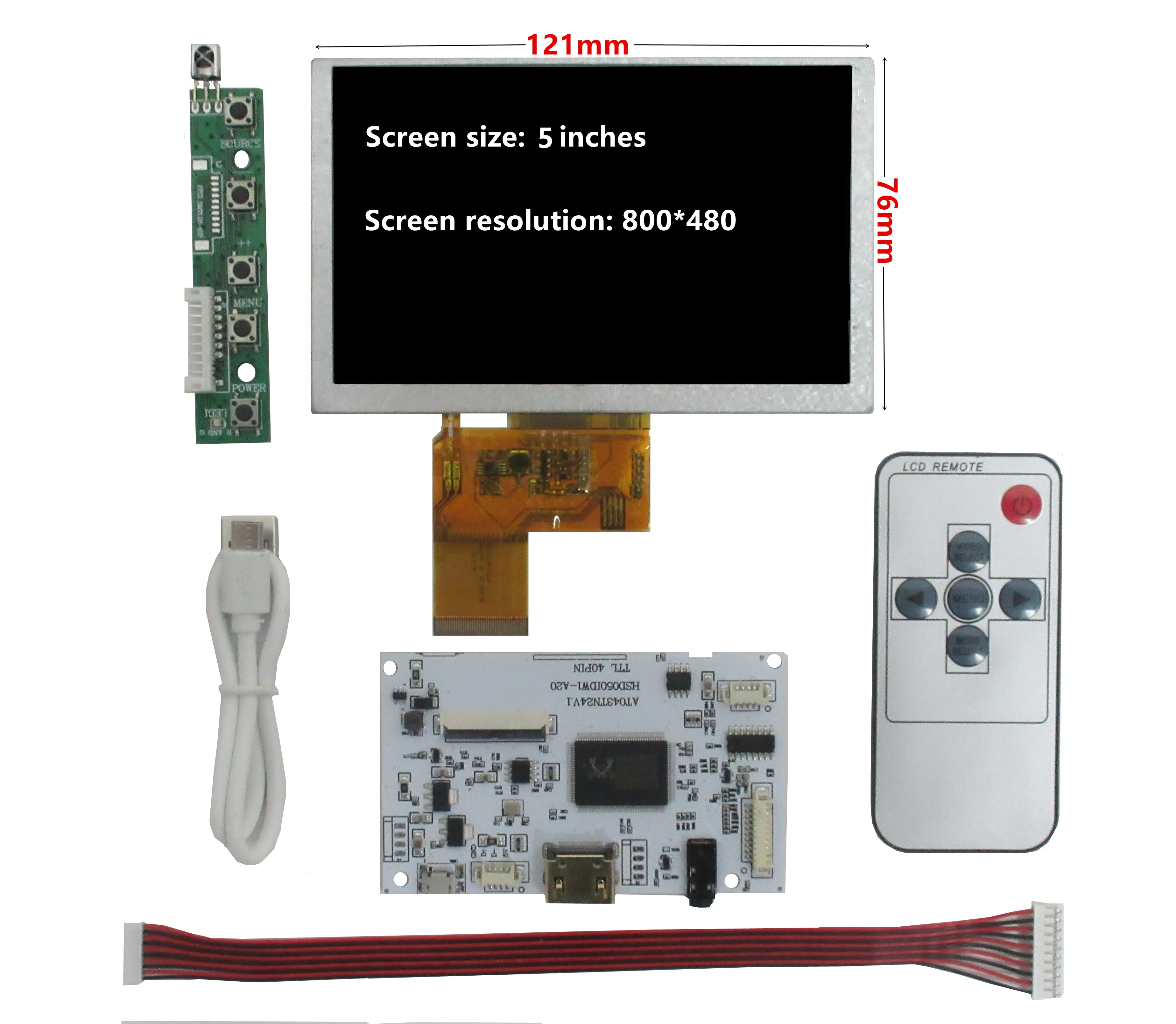 Multipurpose LCD Display Controller, HDMI-compatível, Audio Control Driver Board, 5 