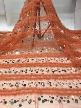 

High Quality French Tulle Mesh Lace Fabrics New Arrival Nigerian Net Lace for Wedding Dress African Lace with sequins