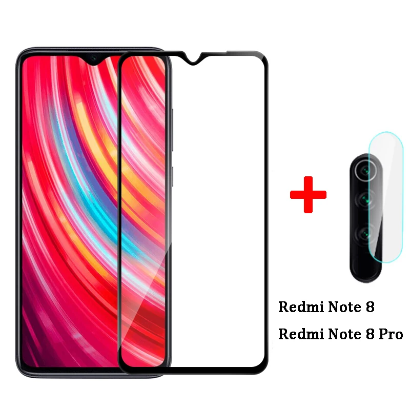 

For Xiaomi Redmi Note 8 8T 8 Pro Mi9 9T K30 2 in 1 Camera lens tempered Glass Silk-printed screen protector tempered Glass