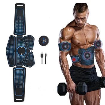 

Abdominal Muscle Stimulator Trainer USB Charging Muscles Electrostimulator Toner Belt 6 Modes & 10 Levels Muscle Stick